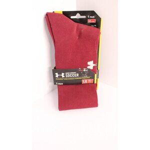 UA Soccer Socks ArmourDry L Men's Maroon Crimson Red 9-12.5 1 Pair Vintage‎